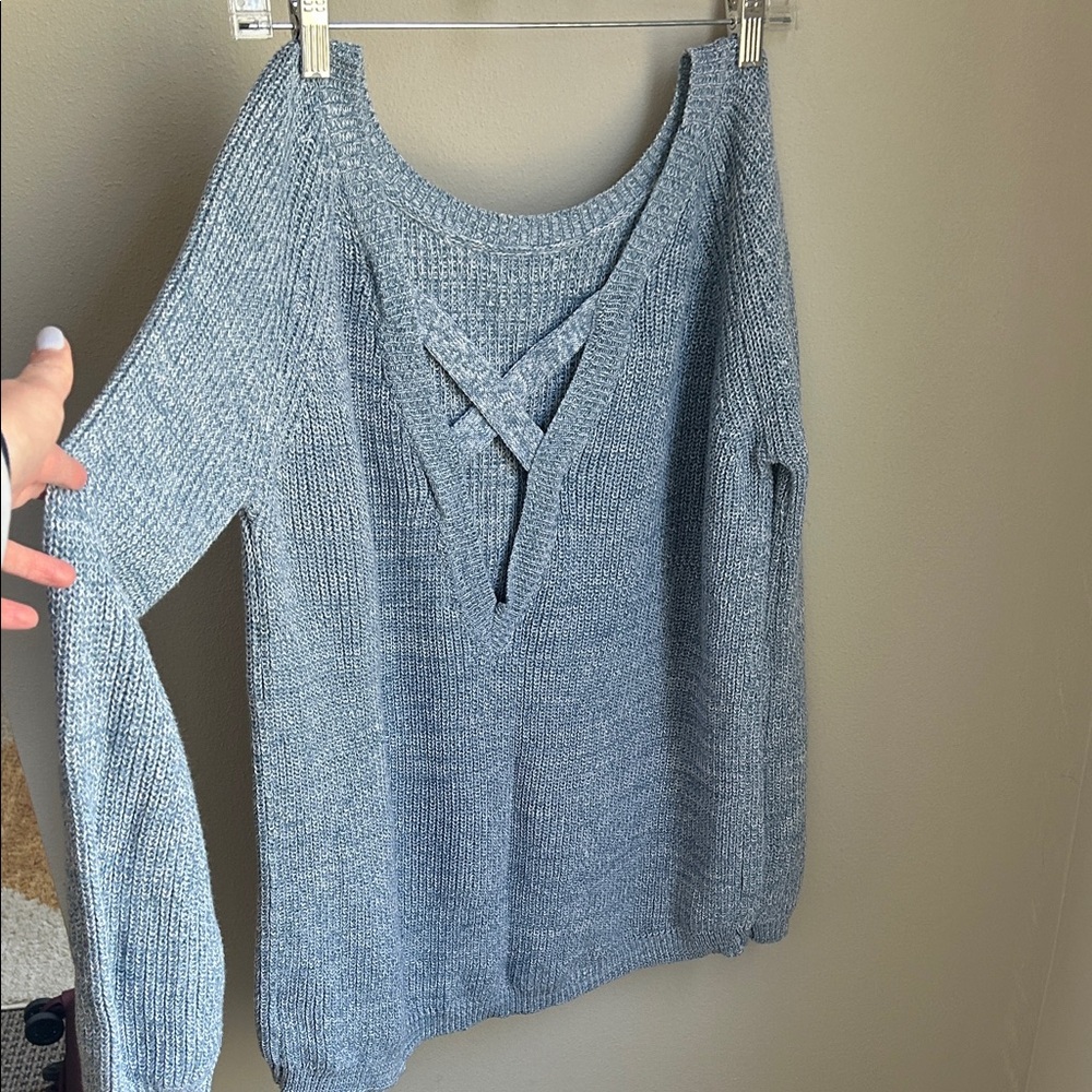 Soft Knit Crisscross Scoop Sweater